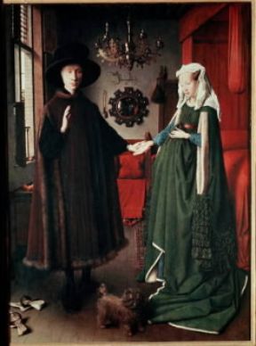 Hubert e Jan van Eyck. I coniugi Arnolfini, opera di Jan (Londra, National Gallery).Londra, National Gallery