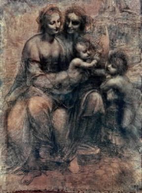 Disegno . Madonna con S. Anna, GesÃ¹ e S. Giovanninodi Leonardo da Vinci (Londra, National Gallery).Londra, National Gallery