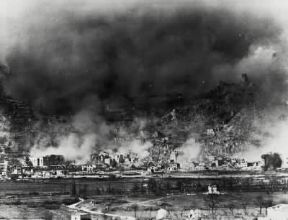 II guerra mondiale. Bombardamento di Cassino.De Agostini Picture Library