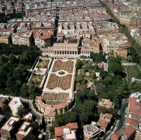 Alessandro Albani. Veduta aerea di villa Albani (ora Torlonia) sulla via Salaria a Roma.De Agostini Picture Library