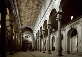 Filippo Brunelleschi. L'interno della chiesa di S. Lorenzo a Firenze.De Agostini Picture Library/G. Nimatallah
