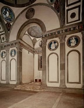 Filippo Brunelleschi. L'interno della Cappella dei Pazzi in S. Croce a Firenze.De Agostini Picture Library/G. Nimatallah