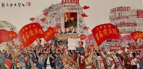 Repubblica Popolare della Cina. Manifesto propagandistico del periodo della Rivoluzione culturale.De Agostini Picture Library