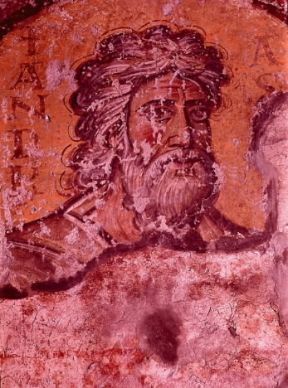 Sant'Andrea in un affresco del sec. VIII (Roma, Santa Maria Antiqua).De Agostini Picture Library
