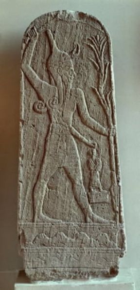 Ba'al raffigurato su una stele (Parigi, Louvre).De Agostini Picture Library