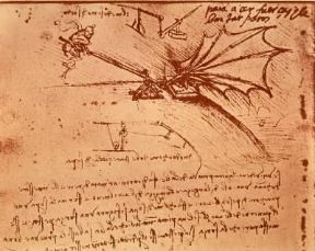 Aeronautica. Studio di Leonardo da Vinci per una macchina ad ali battenti. De Agostini Picture Library