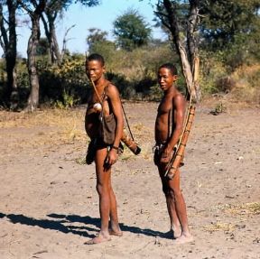 Boscimani. Boscimani del Botswana.De Agostini Picture Library/N. Cirani
