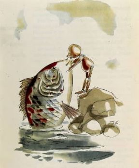 Carlo Collodi. Illustrazione di Le avventure di Pinocchio.De Agostini Picture Library