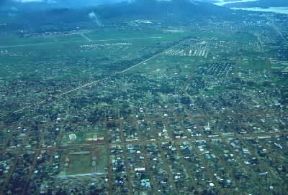 Repubblica Centraficana. Veduta aerea della capitale Bangui.De Agostini Picture Library