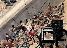 Giappone. Illustrazione dei racconti delle battaglie del periodo Kamakura dello scrittore Keion Semiyoshi (Tokyo, Museo Nazionale).De Agostini Picture Library/G. Dagli Orti