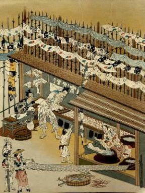 Giappone. Paravento dipinto su seta del periodo Edo (Musah, Collezione Tempio Kita-In).De Agostini Picture Library/G. Dagli Orti