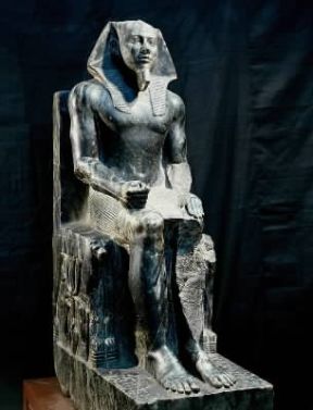 Egitto . Statua di Chefren proveniente da El-GÃ®za (Il Cairo, Museo Egizio).De Agostini Picture Library/G. Dagli Orti