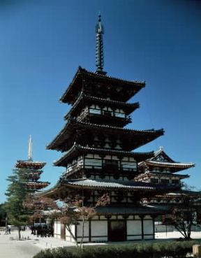 Giappone. La pagoda orientale dello Yakushi-ji, sec. VII-VIII.De Agostini Picture Library