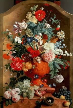 Jan van Huysum. Fiori e frutta (Londra, National Gallery).De Agostini Picture Library