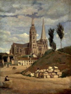 Jean-Baptiste Camille Corot. La cattedrale di Chartres (Parigi, MusÃ©e d'Orsay). De Agostini Picture Library / J. E. Bulloz