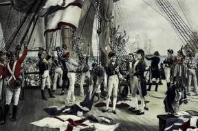 Gran Bretagna. L'ammiraglio Nelson a Trafalgar.De Agostini Picture Library / G. Nimatallah