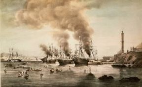 Guerra di Crimea. Imbarco dei Piemontesi per la guerra.De Agostini Picture Library / A. De Gregorio