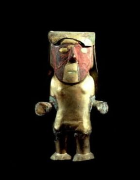 Inca . Figurina maschile in oro fuso a cera persa (sec. XV; Lima, Museo de Arte).De Agostini Picture Library/G. Dagli Orti