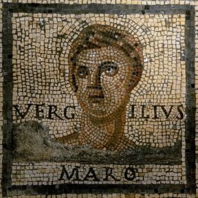 Publio Marone Virgilio. Il poeta latino ritratto in un mosaico romano (Treviri, Landsmuseum).De Agostini Picture Library/A. Dagli Orti