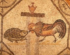 Aquileia. Un mosaico pavimentale del sec. IV conservato all'interno della basilica.De Agostini Picture Library/A. Dagli Orti