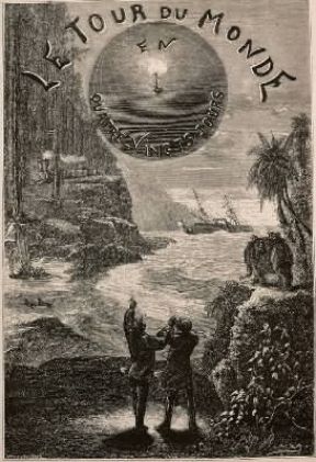 Il giro del mondo in ottanta giorni. Frontespizio di un'edizione del 1873.De Agostini Picture Library / G. Dagli Orti