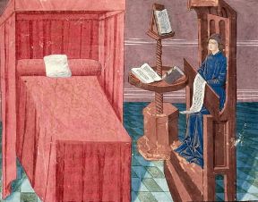 Jean de Meung nell'illustrazione di un manoscritto (sec. XV) del Roman de la rose.De Agostini Picture Library/M. Seemuller