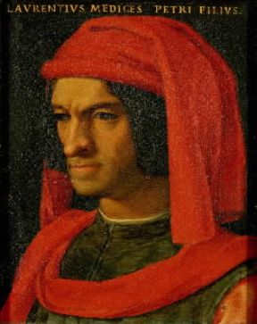 Lorenzo il Magnifico in un ritratto di Agnolo Bronzino (Firenze, Uffizi).De Agostini Picture Library/G. Nimatallah