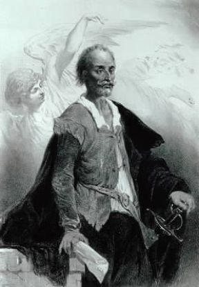Miguel de Cervantes Saavedra in una litografia di CÃ©lestin-FranÃ§ois Nanteuil (sec. XIX).De Agostini Picture Library