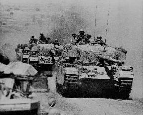 Egitto . Colonna corazzata israeliana nel Golan durante la guerra del Kippur (1973).De Agostini Picture Library