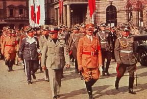 II guerra mondiale. L'arrivo di Mussolini a Monaco (settembre 1938).De Agostini Picture Library