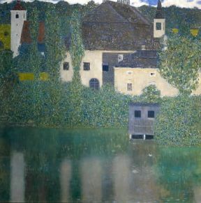 Austria. Castello d'acqua sull'Attersee di G. Klimt (Praga, Galleria d'Arte Moderna).De Agostini Picture Library / G. Nimatallah