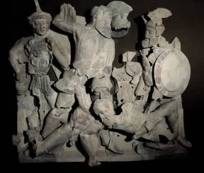 Etruschi. Altorilievo fittile rinvenuto a Pyrgi (Roma, Museo Nazionale di Villa Giulia).De Agostini Picture Library/V. Pirozzi