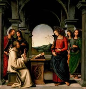 Pietro Vannucci, detto il Perugino. Visione di S. Bernardo (Monaco, Alte Pinakothek).Monaco, Alte Pinakothek