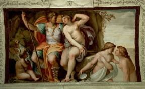 Agostino Carracci. Marte e Venere, affresco nel palazzo del Giardino a Parma.De Agostini Picture Library/Candelari