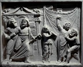 Attore. Scena di commedia romana, sec. II a. C. (Napoli, Museo Archeologico Nazionale).De Agostini Picture Library / A. Dagli Orti