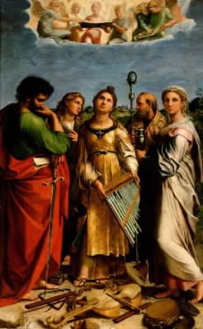 Cecilia. La santa in un dipinto di Raffaello (Bologna, Pinacoteca Nazionale).De Agostini Picture Library/A. De Gregorio
