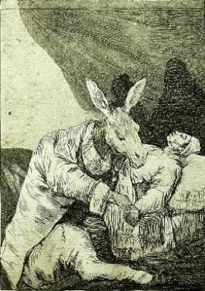 Francisco Goya y Lucientes. Un'acquaforte della raccolta dei Capricci (Firenze, Uffizi).De Agostini Picture Library / G. Nimatallah
