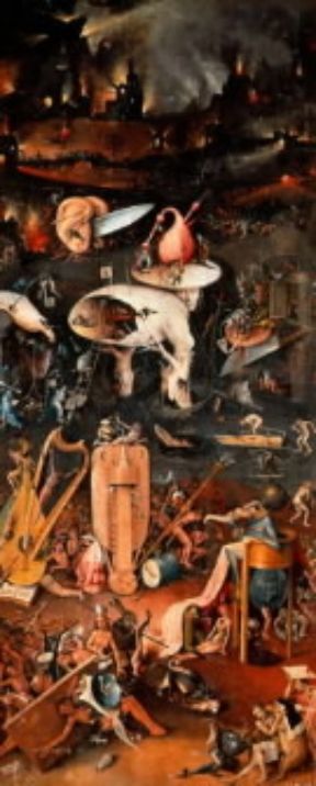 Hieronymus Bosch. L'inferno musicale, particolare del grandioso trittico del Giardino delle delizie (Madrid, Prado).De Agostini Picture Library