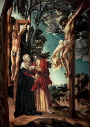 Lucas Cranach il Vecchio. Crocifissione (Monaco, Alte Pinakothek).Monaco, Alte Pinakothek