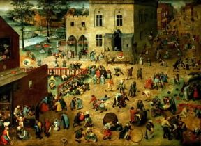 Pieter Bruegel il Vecchio. Giochi di fanciulli (Vienna, Kunsthistorisches Museum).De Agostini Picture Library/G. Nimatallah