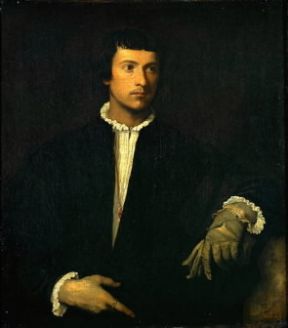 Vecellio Tiziano. Uomo dal guanto (Parigi, Louvre).De Agostini Picture Library/G. Dagli Orti