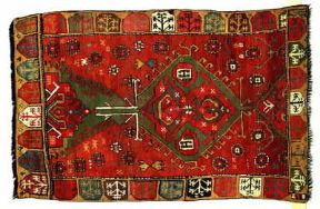 Tappeto turco dell'area di Konya tessuto da nomadi YÃ¼rÃ¼k.De Agostini Picture Library