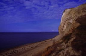 Danimarca . Rocce sedimentarie nell'isola di Fur.De Agostini Picture Library/S. Vannini