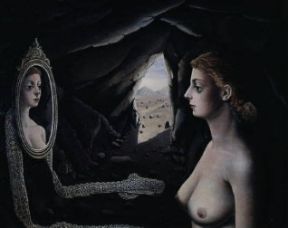 Paul Delvaux . Donna allo specchio (1936; Lugano, Collezione Thyssen Bornemisza).De Agostini Picture Library/G. Nimatallah