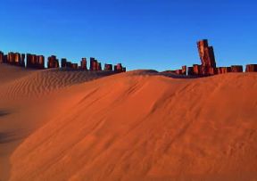 Messico. Scorcio delle dune del deserto di Chihuahua, localitÃ  compresa nella fascia delle tierras templadas.De Agostini Picture Library/G. SioÃ«n