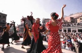 Flamenco. Danzatrici di flamenco a Segovia.De Agostini Picture Library/A. Vergani