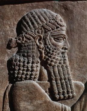 Assiria. Un rilievo del palazzo di Sargon a Khorsabad,sec. III a. C. (Parigi, Louvre).De Agostini Picture Library / G. Dagli Orti