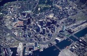 Centro. Veduta aerea del centro direzionale di Boston (U.S.A.).De Agostini Picture Library/M. Bertinetti