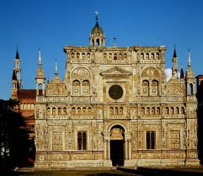 Certosa di Pavia. La facciata della chiesa.De Agostini Picture Library/G. Cigolini