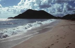 Antille. Veduta di una spiaggia dell'isola di St. Lucia.De Agostini Picture Library/C. Rives